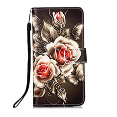 Leather Case Stands Fashionable Pattern Flip Cover Holder Y02B for Xiaomi Poco M2 Pro Red