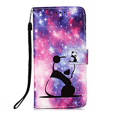 Leather Case Stands Fashionable Pattern Flip Cover Holder Y02B for Xiaomi Redmi Note 11 SE India 4G Purple