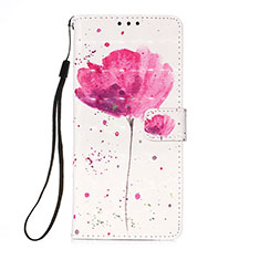 Leather Case Stands Fashionable Pattern Flip Cover Holder Y03B for Samsung Galaxy A02 Pink