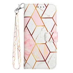 Leather Case Stands Fashionable Pattern Flip Cover Holder Y03B for Samsung Galaxy A03 White