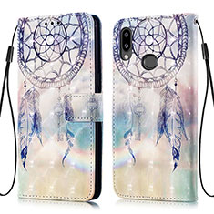 Leather Case Stands Fashionable Pattern Flip Cover Holder Y03B for Samsung Galaxy A10s Mint Blue