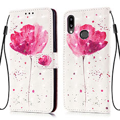 Leather Case Stands Fashionable Pattern Flip Cover Holder Y03B for Samsung Galaxy A10s Pink