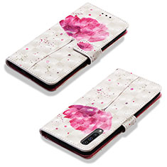 Leather Case Stands Fashionable Pattern Flip Cover Holder Y03B for Samsung Galaxy A30S Pink