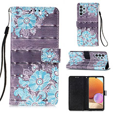 Leather Case Stands Fashionable Pattern Flip Cover Holder Y03B for Samsung Galaxy A32 4G Mixed