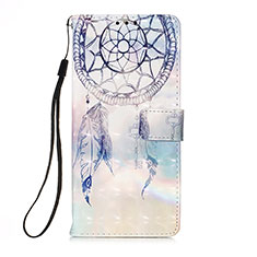 Leather Case Stands Fashionable Pattern Flip Cover Holder Y03B for Samsung Galaxy F02S SM-E025F Mint Blue