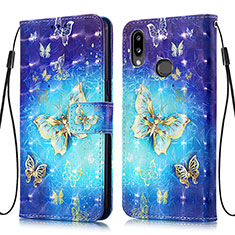 Leather Case Stands Fashionable Pattern Flip Cover Holder Y03B for Samsung Galaxy M01s Sky Blue