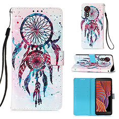 Leather Case Stands Fashionable Pattern Flip Cover Holder Y03B for Samsung Galaxy XCover 5 SM-G525F Mixed