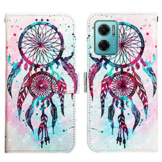 Leather Case Stands Fashionable Pattern Flip Cover Holder Y03B for Xiaomi Redmi 10 5G Colorful