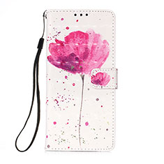 Leather Case Stands Fashionable Pattern Flip Cover Holder Y03B for Xiaomi Redmi Note 11 SE India 4G Pink