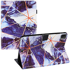 Leather Case Stands Fashionable Pattern Flip Cover Holder Y04B for Apple iPad Pro 11 (2021) Purple