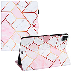 Leather Case Stands Fashionable Pattern Flip Cover Holder Y04B for Apple iPad Pro 11 (2022) Pink