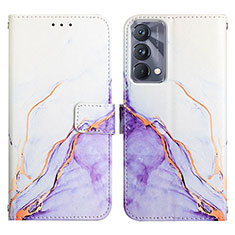 Leather Case Stands Fashionable Pattern Flip Cover Holder Y04B for Realme GT Master 5G Purple