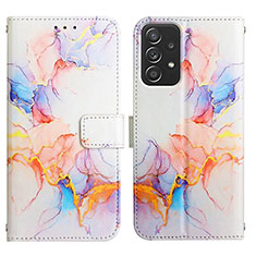 Leather Case Stands Fashionable Pattern Flip Cover Holder Y04B for Samsung Galaxy A53 5G Blue