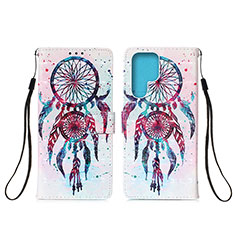 Leather Case Stands Fashionable Pattern Flip Cover Holder Y04B for Samsung Galaxy S22 Ultra 5G Mixed