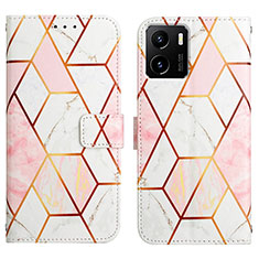 Leather Case Stands Fashionable Pattern Flip Cover Holder Y04B for Vivo iQOO U5x White