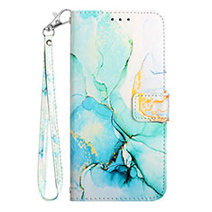 Leather Case Stands Fashionable Pattern Flip Cover Holder Y05B for Samsung Galaxy S20 FE (2022) 5G Green