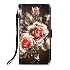 Leather Case Stands Fashionable Pattern Flip Cover Holder Y05B for Samsung Galaxy S23 Plus 5G Black