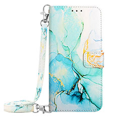 Leather Case Stands Fashionable Pattern Flip Cover Holder YB1 for Nokia G22 Green