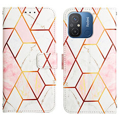 Leather Case Stands Fashionable Pattern Flip Cover Holder YB1 for Xiaomi Redmi 12C 4G White