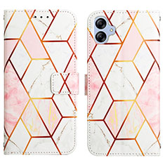 Leather Case Stands Fashionable Pattern Flip Cover Holder YB4 for Samsung Galaxy A04 4G White