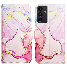 Leather Case Stands Fashionable Pattern Flip Cover Holder YB4 for Samsung Galaxy Quantum4 5G Pink