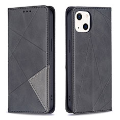 Leather Case Stands Fashionable Pattern Flip Cover L04 Holder for Apple iPhone 13 Mini Black