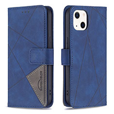 Leather Case Stands Fashionable Pattern Flip Cover L06 Holder for Apple iPhone 13 Mini Blue