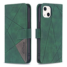 Leather Case Stands Fashionable Pattern Flip Cover L06 Holder for Apple iPhone 15 Green