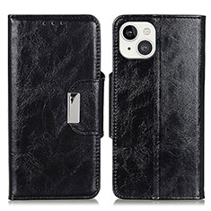 Leather Case Stands Flip Cover A01 Holder for Apple iPhone 14 Plus Black