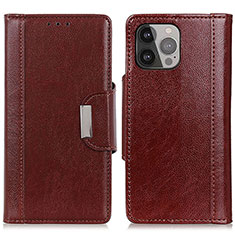 Leather Case Stands Flip Cover A03 Holder for Apple iPhone 15 Pro Max Red