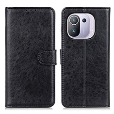 Leather Case Stands Flip Cover A04D Holder for Xiaomi Mi 11 Pro 5G Black