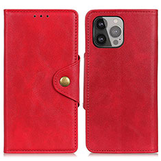 Leather Case Stands Flip Cover A05 Holder for Apple iPhone 14 Pro Max Red