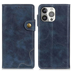 Leather Case Stands Flip Cover A06 Holder for Apple iPhone 13 Pro Blue