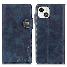 Leather Case Stands Flip Cover A06 Holder for Apple iPhone 14 Blue