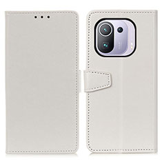 Leather Case Stands Flip Cover A06D Holder for Xiaomi Mi 11 Pro 5G White