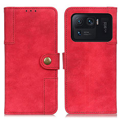 Leather Case Stands Flip Cover A07D Holder for Xiaomi Mi 11 Ultra 5G Red