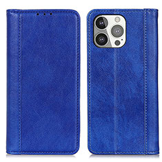 Leather Case Stands Flip Cover A08 Holder for Apple iPhone 14 Pro Blue