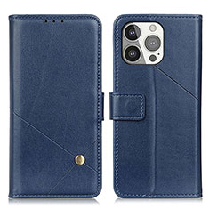 Leather Case Stands Flip Cover A09 Holder for Apple iPhone 13 Pro Blue