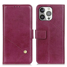 Leather Case Stands Flip Cover A09 Holder for Apple iPhone 13 Pro Purple