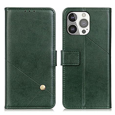 Leather Case Stands Flip Cover A09 Holder for Apple iPhone 14 Pro Max Green