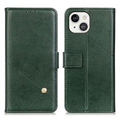 Leather Case Stands Flip Cover A09 Holder for Apple iPhone 15 Green