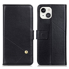 Leather Case Stands Flip Cover A09 Holder for Apple iPhone 15 Plus Black