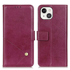 Leather Case Stands Flip Cover A09 Holder for Apple iPhone 15 Purple