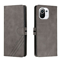 Leather Case Stands Flip Cover C03 Holder for Xiaomi Mi 11 Lite 4G Gray