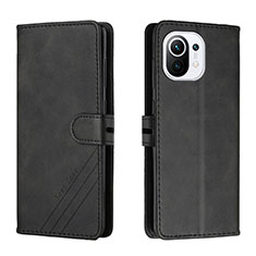 Leather Case Stands Flip Cover C03 Holder for Xiaomi Mi 11 Lite 5G Black