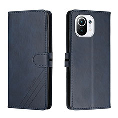 Leather Case Stands Flip Cover C03 Holder for Xiaomi Mi 11 Lite 5G Blue