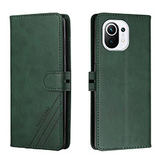 Leather Case Stands Flip Cover C03 Holder for Xiaomi Mi 11 Lite 5G Green