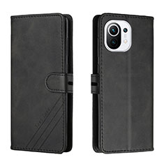 Leather Case Stands Flip Cover C03 Holder for Xiaomi Mi 11 Lite 5G NE Black
