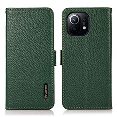 Leather Case Stands Flip Cover C08 Holder for Xiaomi Mi 11 Lite 5G Green