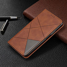 Leather Case Stands Flip Cover D03 Holder for Xiaomi Mi Note 10 Pro Brown